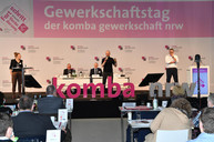 Marcus Rümmler (Referent komba gewerkschaft, links), Nikita Splitt (Leiterin Geschäftsbereich Ehrenamtsmanagement & Projektarbeit), Andreas Hemsing